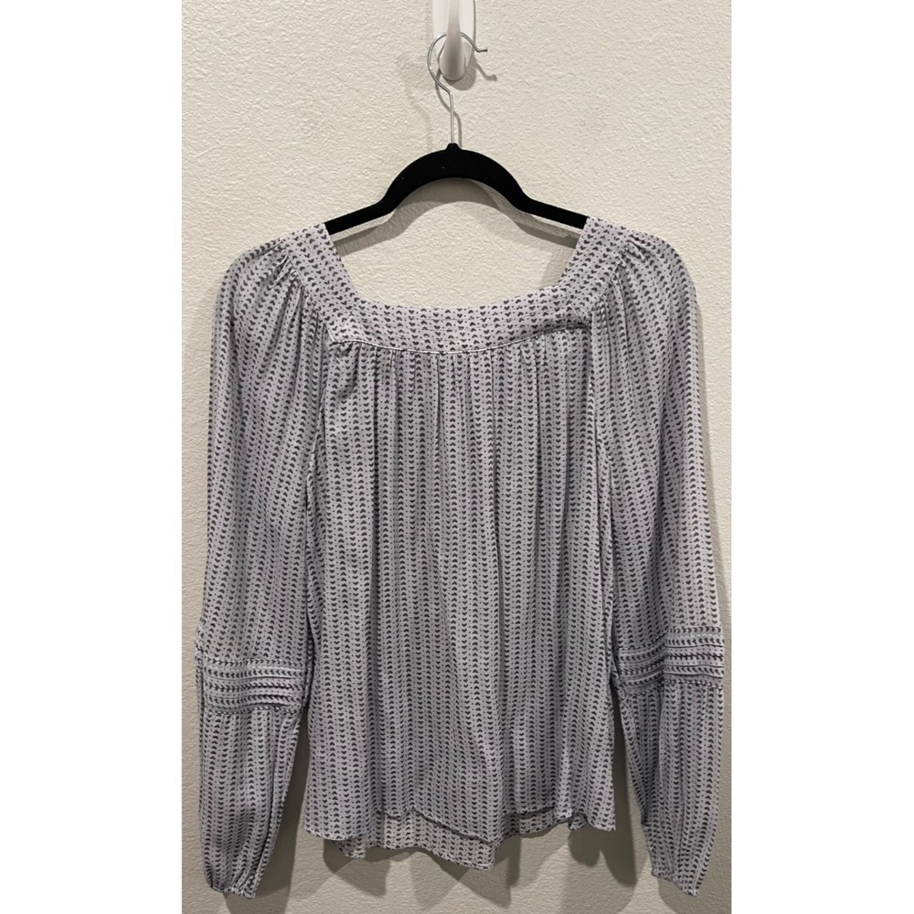 LC LAUREN CONRAD Square Neck Balloon Sleeve Hearts Blouse - Picture 4 of 4